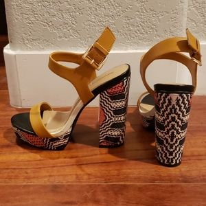 Aldo colorful block heel platform sandals
